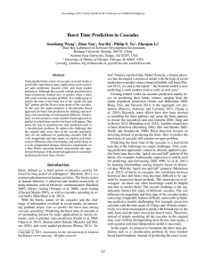 Burst Time Prediction in Cascades Senzhang Wang , Zhao Yan , Xia Hu