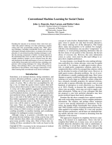 Conventional Machine Learning for Social Choice