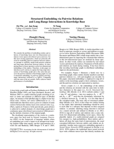 Structured Embedding via Pairwise Relations and Long-Range Interactions in Knowledge Base