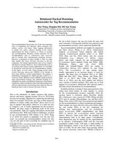 Relational Stacked Denoising Autoencoder for Tag Recommendation