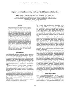 Signed Laplacian Embedding for Supervised Dimension Reduction Chen Gong Dacheng Tao Jie Yang