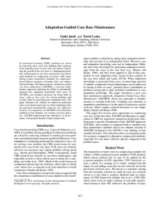 Adaptation-Guided Case Base Maintenance Vahid Jalali and David Leake