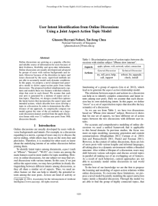 User Intent Identification from Online Discussions Ghasem Heyrani-Nobari, Tat-Seng Chua