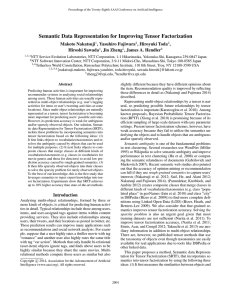 Semantic Data Representation for Improving Tensor Factorization Makoto Nakatsuji , Yasuhiro Fujiwara