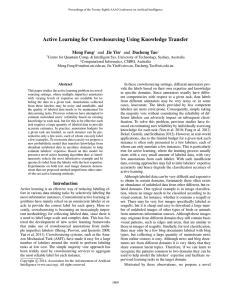 Active Learning for Crowdsourcing Using Knowledge Transfer Meng Fang and Jie Yin