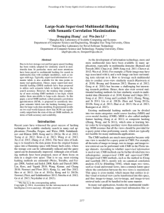 Large-Scale Supervised Multimodal Hashing with Semantic Correlation Maximization Dongqing Zhang and Wu-Jun Li