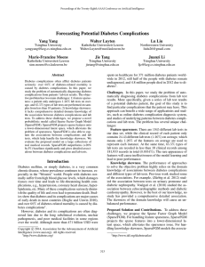 Forecasting Potential Diabetes Complications Yang Yang Walter Luyten Lu Liu