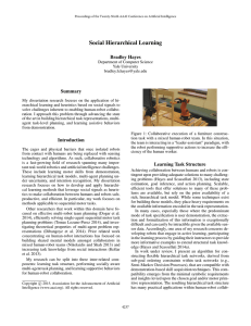 Social Hierarchical Learning Bradley Hayes Summary