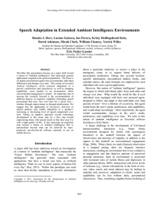 Speech Adaptation in Extended Ambient Intelligence Environments