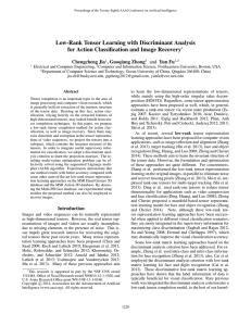 Low-Rank Tensor Learning with Discriminant Analysis Chengcheng Jia , Guoqiang Zhong