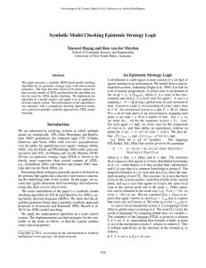 Symbolic Model Checking Epistemic Strategy Logic An Epistemic Strategy Logic