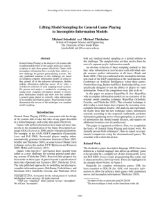 Lifting Model Sampling for General Game Playing to Incomplete-Information Models