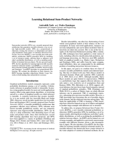 Learning Relational Sum-Product Networks Aniruddh Nath and Pedro Domingos