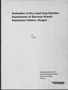 Evaluation of Dry Land Crop Rotation Experiments at Sherman Branch 43