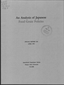 Grain Policies An Analysis of Japanese Food 106
