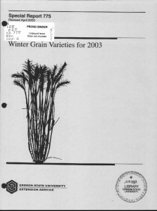 Winter Grain Varieties for 2003 no.775 Special Report 775 Revised April 2003