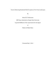   Factors Influencing Residential Risk Perception in Fire‐Prone Landscapes   By