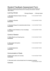 Student Feedback Assessment Form