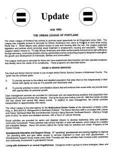Update July 1993 THE URBAN LEAGUE OF PORTLAND