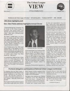 VIEW The Urban League 1992 dinner hightlights youth