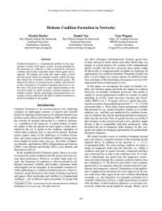 Hedonic Coalition Formation in Networks Martin Hoefer Daniel Vaz Lisa Wagner