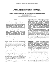 Relating Romanized Comments to News Articles by Inferring Multi-Glyphic Topical Correspondence