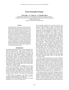 Pareto Ensemble Pruning Chao Qian and Yang Yu and Zhi-Hua Zhou