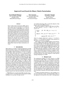 Improved Local Search for Binary Matrix Factorization Seyed Hamid Mirisaee Eric Gaussier