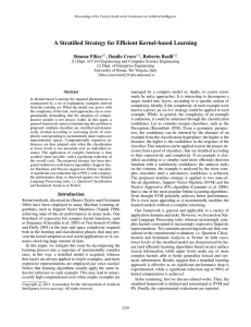 A Stratified Strategy for Efficient Kernel-based Learning Simone Filice , Danilo Croce