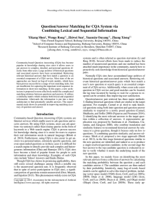 Question/Answer Matching for CQA System via Combining Lexical and Sequential Information