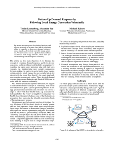 Bottom-Up Demand Response by Following Local Energy Generation Voluntarily Michael Kaisers