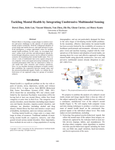 Tackling Mental Health by Integrating Unobtrusive Multimodal Sensing University of Rochester