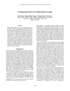 Co-Regularized PLSA for Multi-Modal Learning Xin Wang , Ming-Ching Chang , Yiming Ying