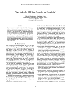 Trust Models for RDF Data: Semantics and Complexity