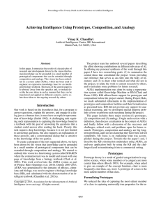 Achieving Intelligence Using Prototypes, Composition, and Analogy Vinay K. Chaudhri