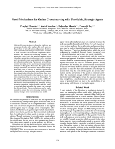 Novel Mechanisms for Online Crowdsourcing with Unreliable, Strategic Agents Praphul Chandra