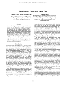 Exact Subspace Clustering in Linear Time Zhihua Zhang