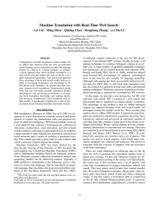 Machine Translation with Real-Time Web Search Lei Cui Ming Zhou Qiming Chen