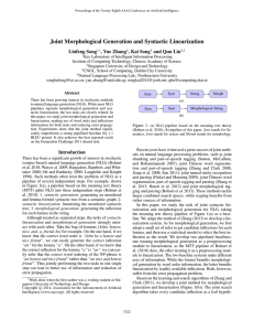 Joint Morphological Generation and Syntactic Linearization Linfeng Song , Yue Zhang