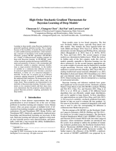 High-Order Stochastic Gradient Thermostats for Bayesian Learning of Deep Models Chunyuan Li