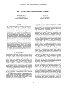 Do Capacity Constraints Constrain Coalitions? Michal Feldman Ofir Geri