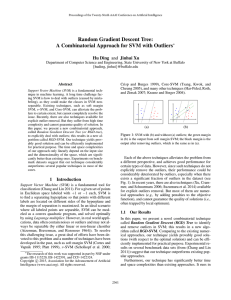 Random Gradient Descent Tree: A Combinatorial Approach for SVM with Outliers