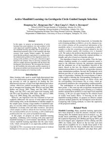 Active Manifold Learning via Gershgorin Circle Guided Sample Selection Hongteng Xu