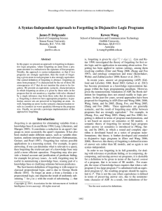 A Syntax-Independent Approach to Forgetting in Disjunctive Logic Programs Kewen Wang
