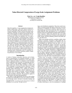 Value-Directed Compression of Large-Scale Assignment Problems Tyler Lu and Craig Boutilier