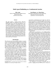 Multi-Agent Pathfinding as a Combinatorial Auction Ofra Amir