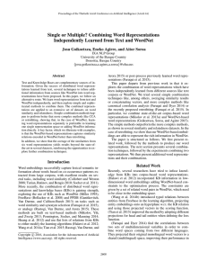 Single or Multiple? Combining Word Representations