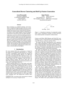 Generalised Brown Clustering and Roll-Up Feature Generation Leon Derczynski Sean Chester