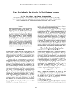 Direct Discriminative Bag Mapping for Multi-Instance Learning Jia Wu, Shirui Pan, Peng Zhang,