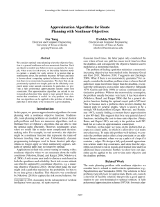 Approximation Algorithms for Route Planning with Nonlinear Objectives Ger Yang Evdokia Nikolova